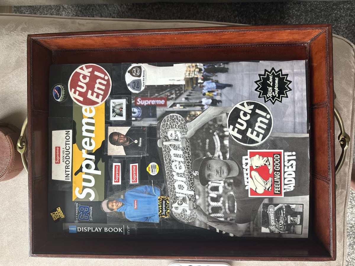 Collector book displayed on a tray