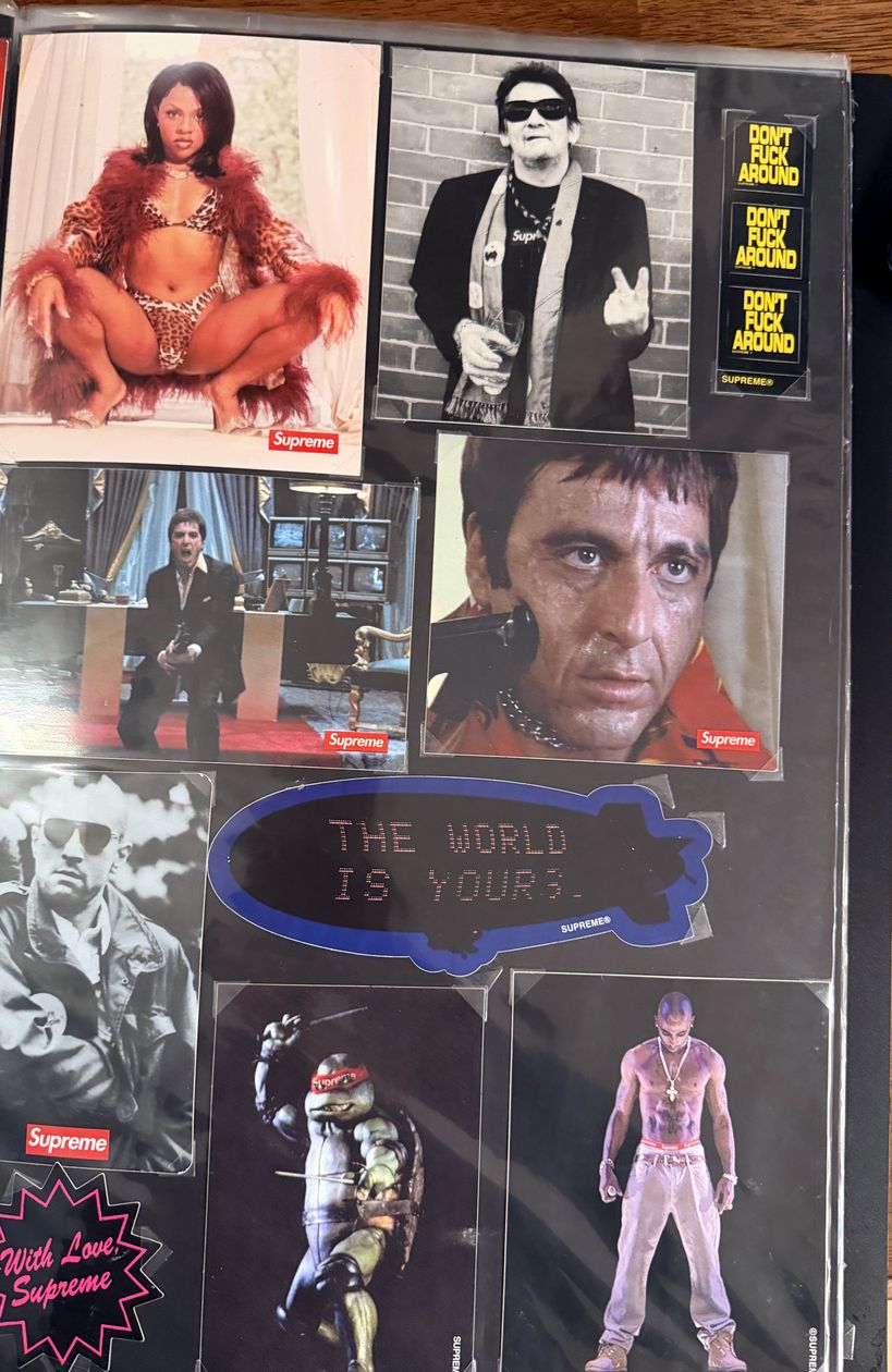 Binder page — The World Is Yours and portrait photo stickers
